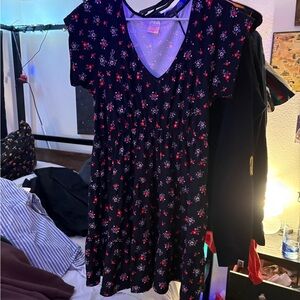 No Boundaries Black Floral Midi Dress